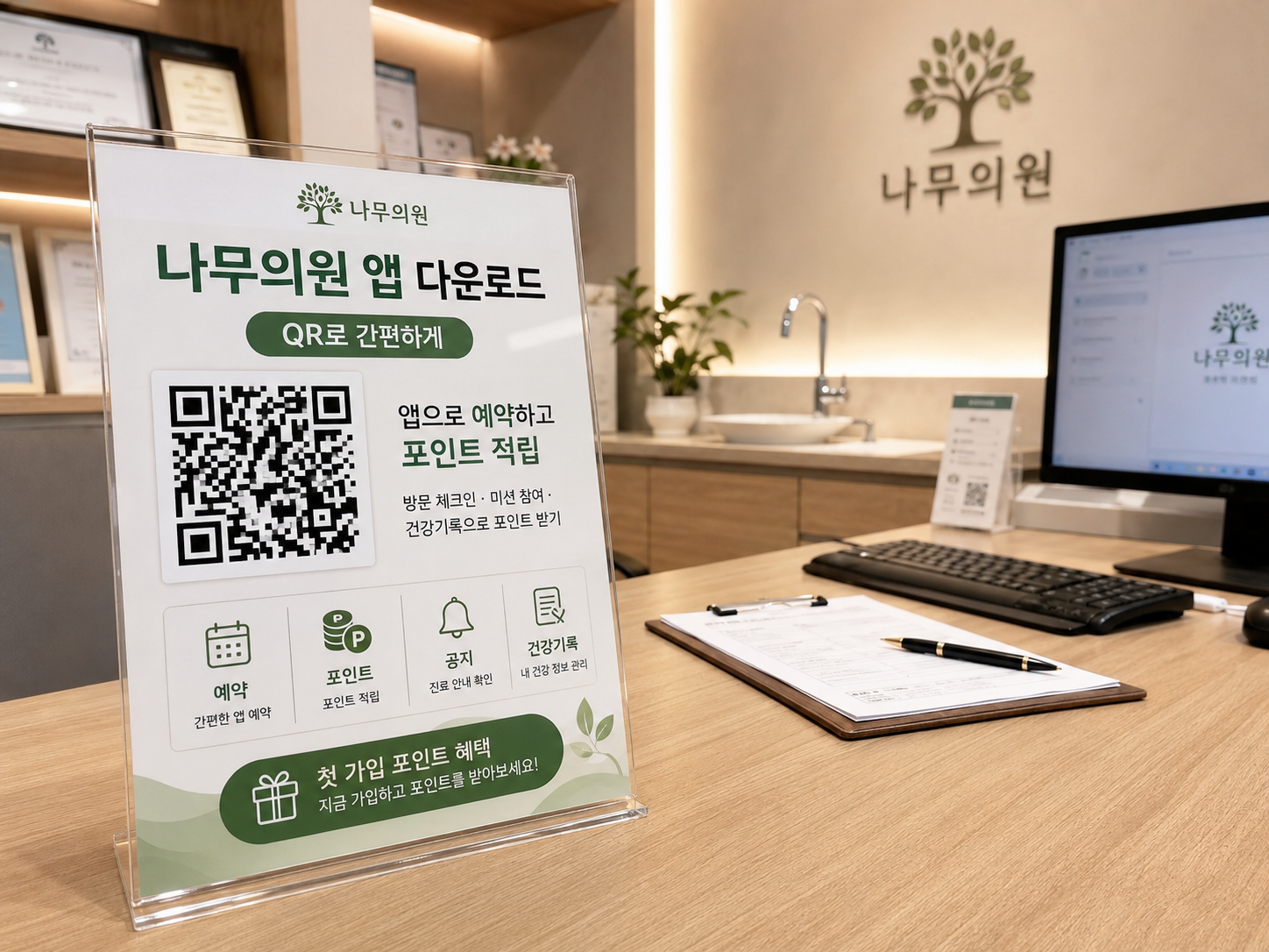 데스크 위 앱 안내판